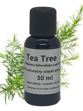 OLEJEK ETERYCZNY DRZEWKO HERBACIANE DZIAŁANIE ANTYBAKTERYJNE 100% 30 ML