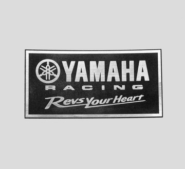 YAMAHA naklejka emblemat 72 x 36 mm * SREBRNA
