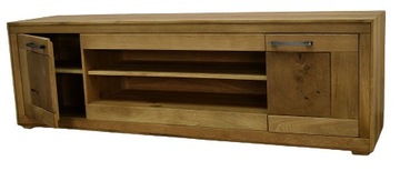 Masywna Szafka komoda RTV LITE drewno DĘBOWA 197cm