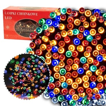 MOCNE LAMPKI CHOINKOWE LED ŚWIĄTECZNE ZEW/WEW 300LED PROGRAMATOR MULTIKOLOR