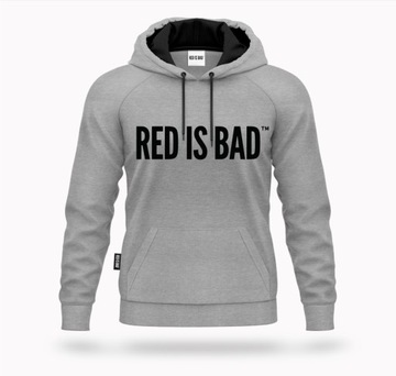 Red is Bad Bluza kangurka KLASYK SZARA - 3XL