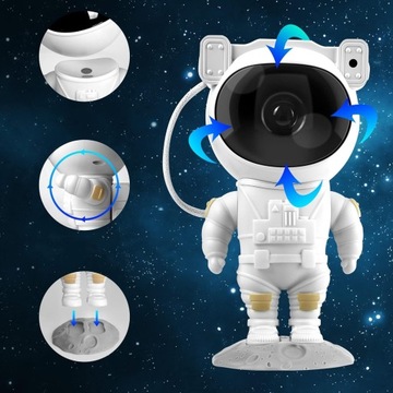 PROJEKTOR LED ASTRONAUTA GALAXY GWIEZDNE ŚWIATŁO NOCNE PROJEKTOR GWIAZD