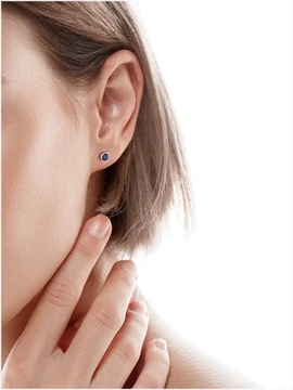 СЕРЕБРЯНЫЕ СЕРЬГИ С САПФИРОМ 925 ЦИРКОНИЯ