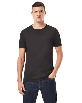 G-STAR Raw Męski Basic 2-pak t-shirtów, Czarny