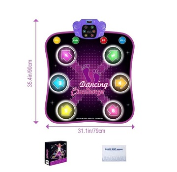 МУЗЫКАЛЬНЫЙ КОВРИК ДЛЯ ДЕТЕЙ С BLUETOOTH 6 СВЕТОДИОДНЫХ СТРЕЛОК, ТАНЦОВАЛЬНАЯ ПЛОЩАДКА