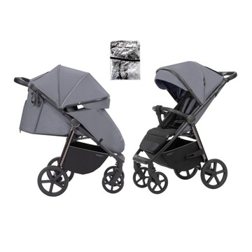 WÓZEK CARELLO BRAVO PLUS WÓZEK SPACEROWY OKRYCIE FOLIA STORM GREY + FOLIA