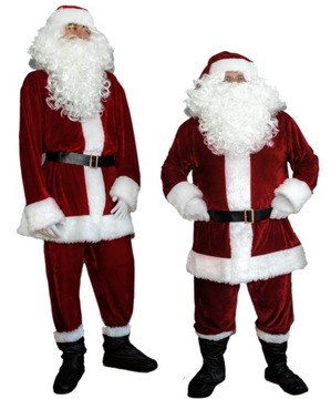 ВЕЛЮРОВЫЙ САНТА-МОРОЗ БОРДОВЫЙ + РУКАВ 10 шт. ЧЕХОЛ + КОНФЕТНАЯ СУМКА