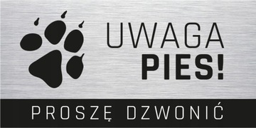 Tabliczka na furtkę UWAGA PIES 10X20 CM aluminium