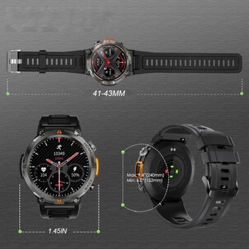 МУЖСКИЕ СМАРТ-ЧАСЫ СПОРТ СО СВЕТОДИОДНЫМ ФОНАРЕМ ПОЛЬСКОЕ МЕНЮ SMS ШАГИ