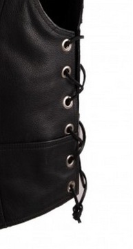 KAMIZELKA MOTOCYKLOWA SKÓRZANA WIĄZANA XXL CHOPPER