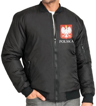 KURTKA MĘSKA POLSKA CZARNA BOMBERKA PRZEJŚCIOWA