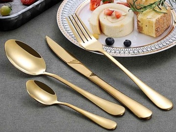 Золотые столовые приборы - Набор на 6 персон, 24 шт. Глянец TABLEWERE SERIES + BOX