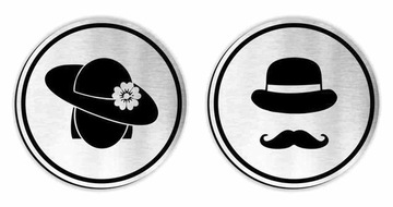elegancka TABLICZKA na drzwi toaleta toilet WC TAŚMA R 75 mm dużo wzorów