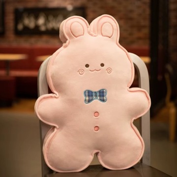 Poduszka maskotka w kształcie ciasteczka 50 cm królik różowy