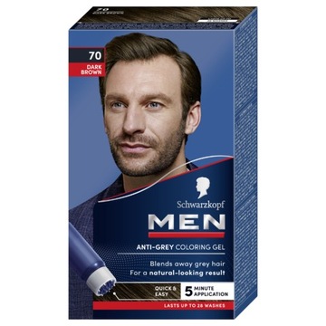 Schwarzkopf Men żel odsiwiający ciemny brąz 80ml