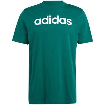 Koszulka męska adidas Essentials Single Jersey Linear zielona IJ8658 2XL