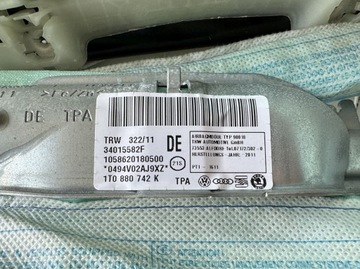 VW TOURAN I 1T 1T3 FACELIFT 10-15 ULOŽENÍ AIRBAG ZÁVĚS PRAVÁ 1T0880742K