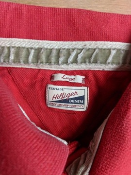 Tommy Hilfiger Denim polo logo napis klasyk slim L