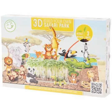 Zestaw do uprawy rzeżuchy park safari domowy ogródek dla dzieci 3+