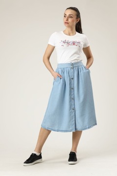 PEPE JEANS ГОЛУБАЯ ТРАПЕЦИОННАЯ ЮБКА (М)