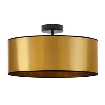 Lampa plafon sufitowa wisząca żyrandol abażur zwis LED E27 złota 40cm