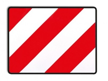 TABLICA METALOWA Z RAMKĄ PCV WYRÓŻNIAJĄCA POJAZDY GABARYTOWE STRONA LEWA