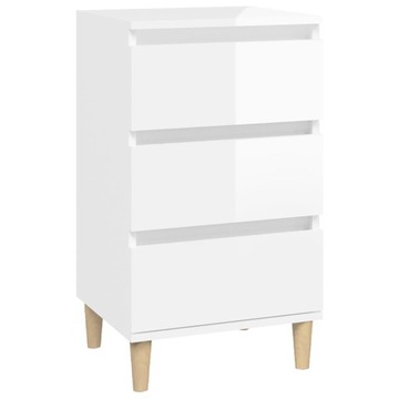 VidaXL Тумбочка прикроватная, глянцевый, белый, 40x35x7