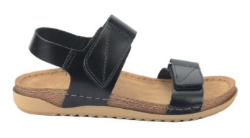 КОЖАНЫЕ ЖЕНСКИЕ САНДАЛИИ INBLU AA-01 СПОРТИВНЫЕ, КОМФОРТНЫЕ, ЧЕРНЫЕ ЛЕТНИЕ КОЖАНЫЕ 36