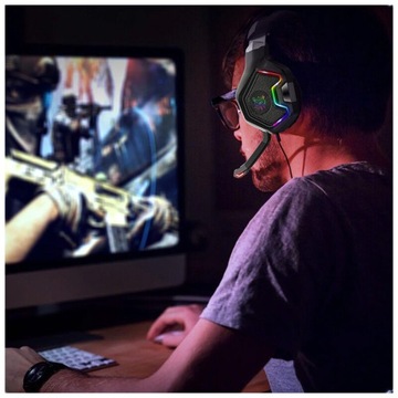 ИГРОВЫЕ НАУШНИКИ ДЛЯ ГЕЙМЕРОВ НАКЛАДНЫЕ ПРОВОДНЫЕ С RGB LED-подсветкой ONIKUMA K10 PRO