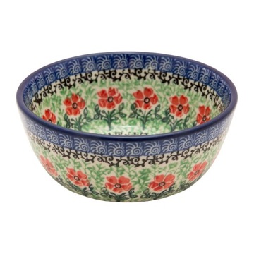 MISECZKA 12 cm Ceramika Artystyczna Bolesławiec dek 1916 KWIATY Mączka