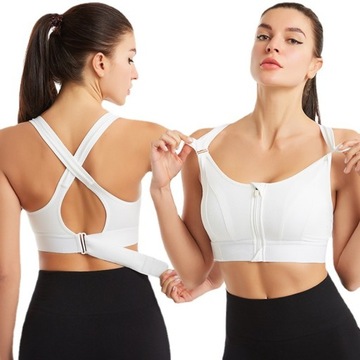 Biustonosz Stanik Z Suwakiem Fitness Top sport Bra