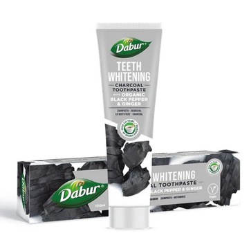 Pasta do zębów wybielająca z węglem, czarnym pieprzem i imbirem 100ml Dabur