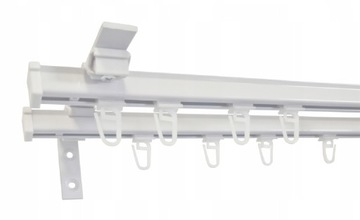 Karnisz podwójny sufitowy SZYNA SUFITOWA ALUMINIOWA biała żabki 340 cm