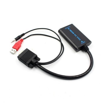 Конвертер с разъема VGA на разъем HDMI + кабель с аудиоразъемом 3,5 мм