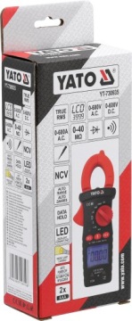 YATO УНИВЕРСАЛЬНЫЙ ИСТИННЫЙ RMS ЗАЖИМНОЙ ИЗМЕРИТЕЛЬ 600A A.C. АВТОМАТИЧЕСКИЙ СВЕТОДИОДНЫЙ ДИАПАЗОН