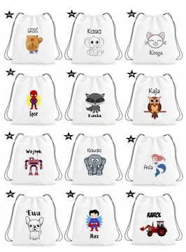Plecak z imieniem worek do szkoły przedszkola na buty kapcie