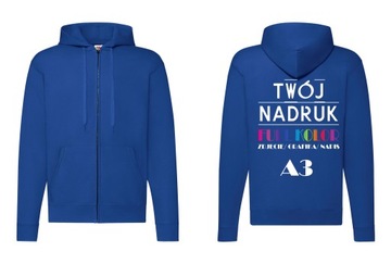 BLUZA MĘSKA ROZPINANA Z WŁASNYM NADRUKIEM A3 S