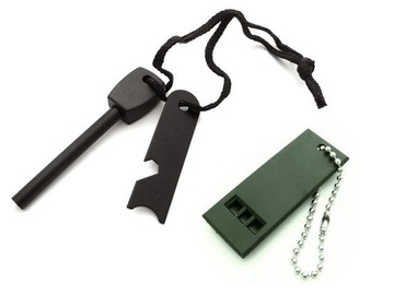 KRZESIWO MAGNEZOWE XXL WOJSKOWE Survival+ GWIZDEK