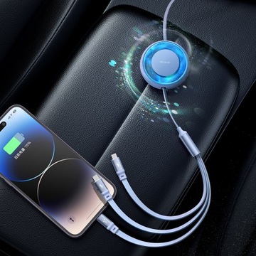 MCDODO USB-КАБЕЛЬ 3 В 1, РАЗВИТЫЙ USB-C LIGHTNING MICRO USB, СИНИЙ С ПОДСВЕТКОЙ