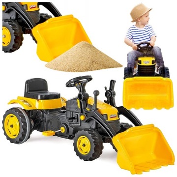 ОГРОМНЫЙ ТРАКТОР-ЭКСКАВАТОР С ПЕДАЛАМИ, ВЕЛОСИПЕД, подвижное ведро, подарок для мальчика