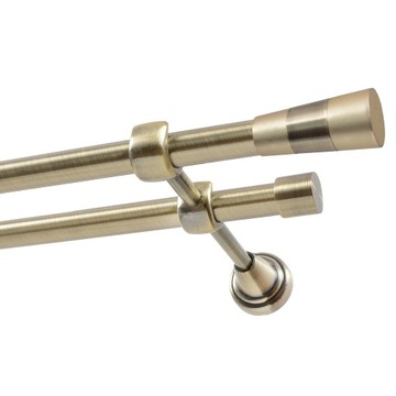 Двойной металлический карниз 16 мм 160 см без колес