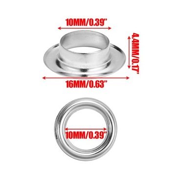 Набор люверсов для баннеров из оцинкованного брезента толщиной 12 мм / 50 шт. люверсов