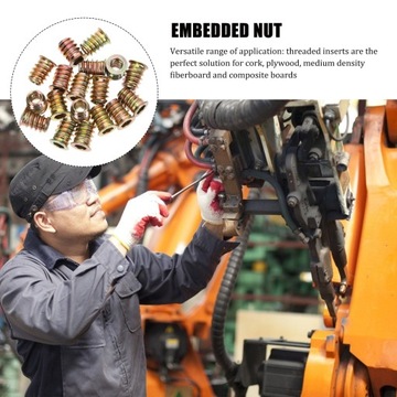 РЕЗЬБОВЫЕ ВСТАВКИ С ГАЙКОЙ ДЛЯ ДЕРЕВА