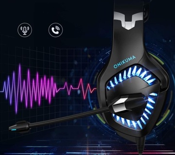 SŁUCHAWKI GAMINGOWE MIKROFON PC PS4 XBOX LED USB