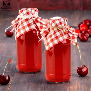 Zestaw Czerwone kapturki na słoiki +sznurek jutowy