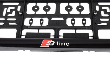 AUDI SLINE PLATE FRAME ЛОГОТИП КРАСНЫЙ S-LINE 3D