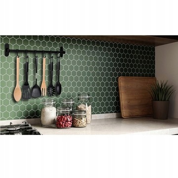 Вешалка для кухонных принадлежностей, рейка, стальная ручка, 8 крючков