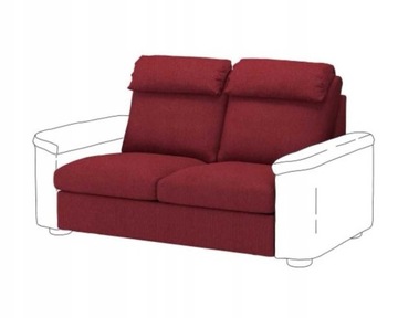 Ikea Lidhult pokrycie sofy 2 os. rozkł. czerwony