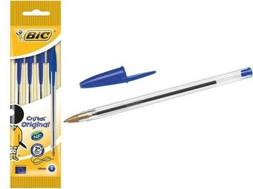 BIC CRISTAL ORIGINAL DŁUGOPIS 4SZT NIEBIESKIE