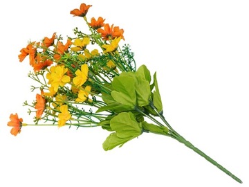 БУКЕТ ИСКУССТВЕННЫХ ЦВЕТОВ 32см ВЕСЕННИЕ ЦВЕТЫ КОСМОС ЦВЕТОК АПЕЛЬСИН